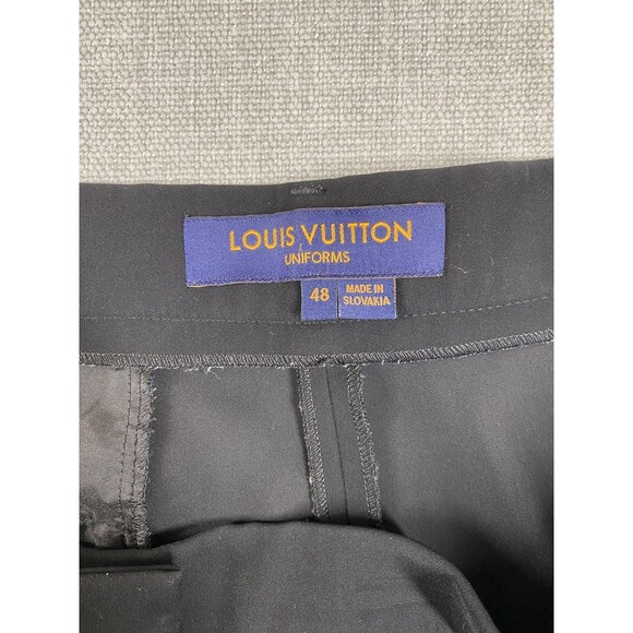 Louis Vuitton Uniforms Pants Mens 48 Black Straight Leg Polyester Dress Trousers - Picture 10 of 14